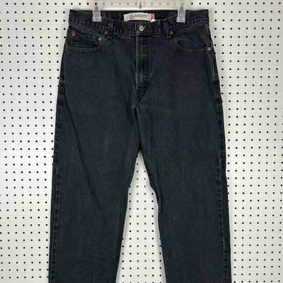 Levi's 550 Relaxed Fit Black Denim Jeans 34x32 Fade Streetwear Classic‎ Y2K - Picture 5 of 7